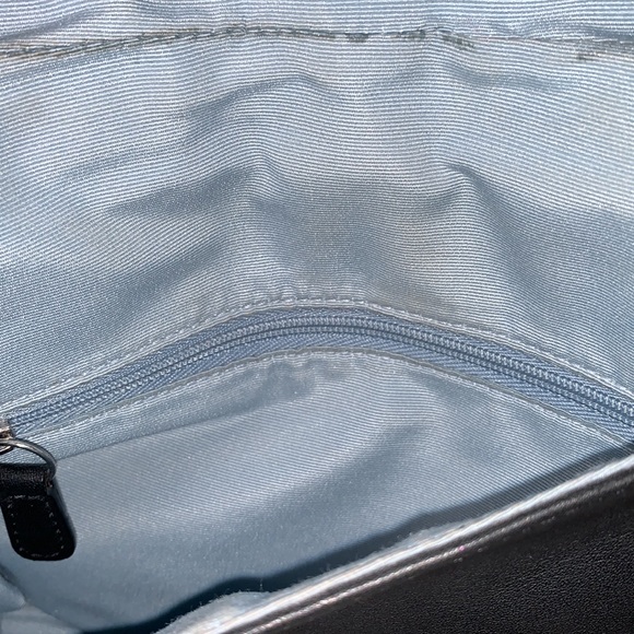 Coach Small Black Leather Crossbody w/Blue Liner - Picture 8 of 9